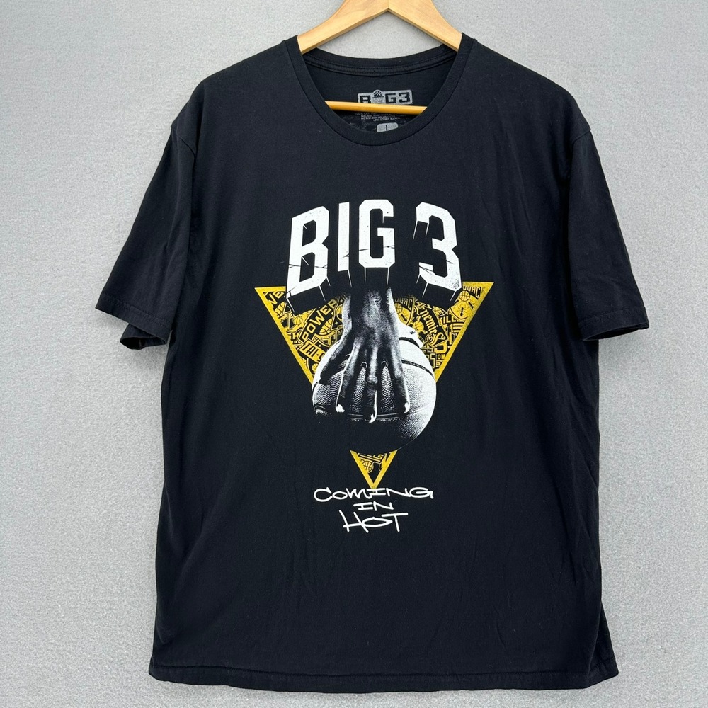 BIG3 Basketball Coming In Hot Black Cotton Tshirt Mens L Streetwear Streetstyle